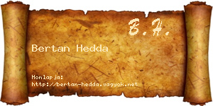 Bertan Hedda névjegykártya